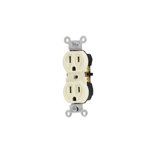 [46102] Contacto dúplex, 2 polos 3 hilos, Standard, marfil, VOLTECK CODO-S