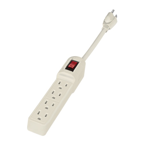 [46181] Multicontacto económico 4 entradas, blanco, VOLTECK MUL-4E