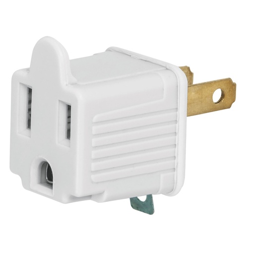[46255] Adaptador 3 a 2, blanco, a granel, Volteck AD-32B-G