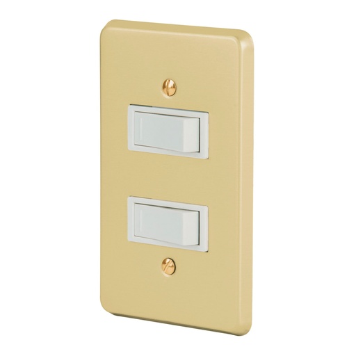 [46389] Placa armada 2 interruptores sencillos, línea Económica PA-APDO-E