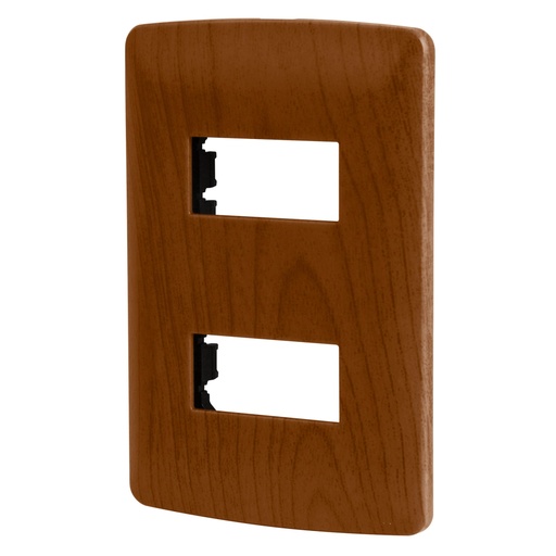 [46393] Placa 2 módulos de ABS, línea Italiana, acabado madera PPDO-IM