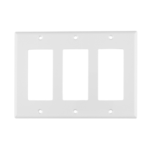 [46420] Placa 3 ventanas, de policarbonato, línea Classic, Volteck PPTR-CL