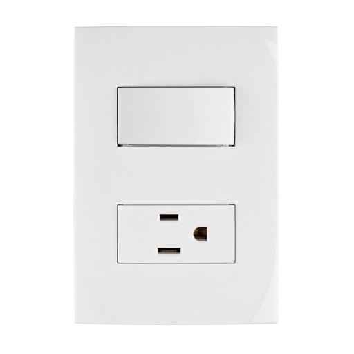 [46487] Placa armada contacto e interruptor, línea Oslo, blanco PA-APCO-OB