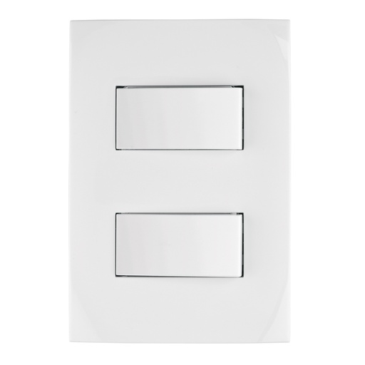 [46494] Placa armada 2 interruptores sencillos, línea Oslo, blanco PA-APDO-OB