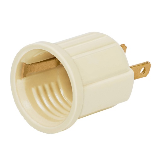 [46525] Portalámpara de baquelita, con adaptador, marfil, VOLTECK POBA-20