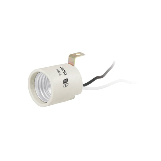 [46529] Portalámpara de porcelana, soporte tipo escuadra, VOLTECK POPO-16