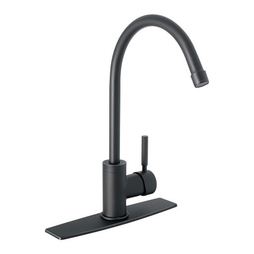 [46767] Monomando para fregadero, cuello alto, negro mate, TÚBIG TBF-83M