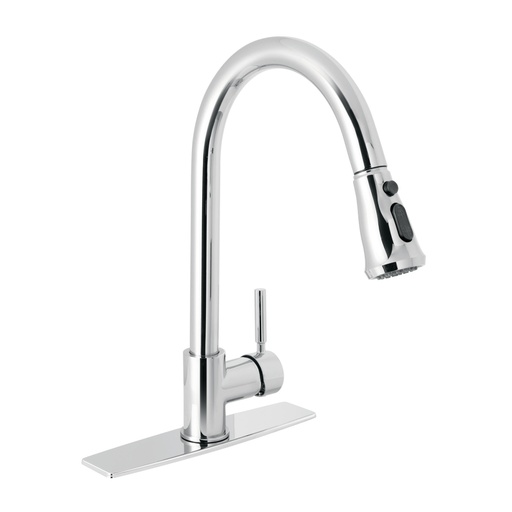 [46768] Monomando para fregadero, cuello extraíble, cromo, TÚBIG TBF-84