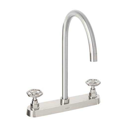 [46775] Mezcladora para fregadero, manerales redondos, satín, TÚBIG TBF-81N