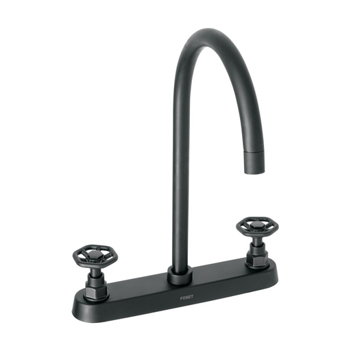 [46776] Mezcladora p/fregadero, manerales redondos, negro mate TÚBIG TBF-81M