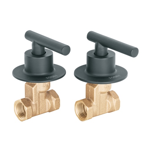 [46779] Juego llaves empotrar roscables, palanca negro, TÚBIG TBE-062M