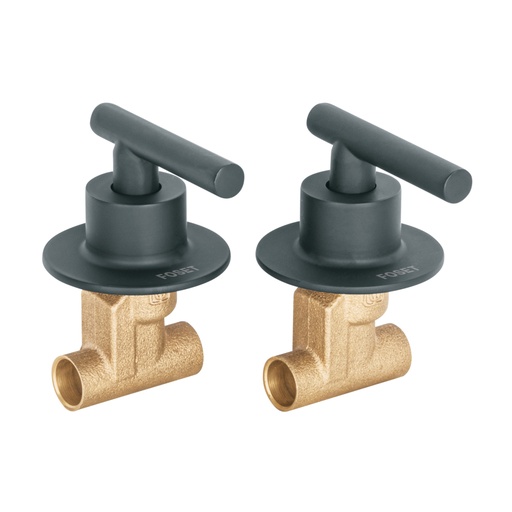 [46782] Juego llaves empotrar soldables, palanca negro, TÚBIG TBE-662M