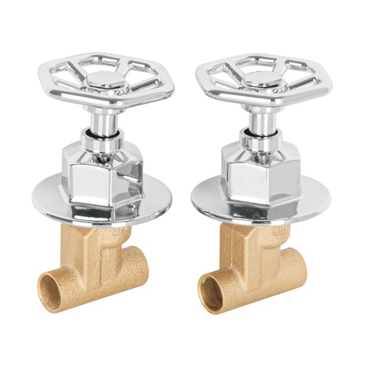 [46786] Juego llaves empotrar soldables, volante cromo, TÚBIG TBE-661