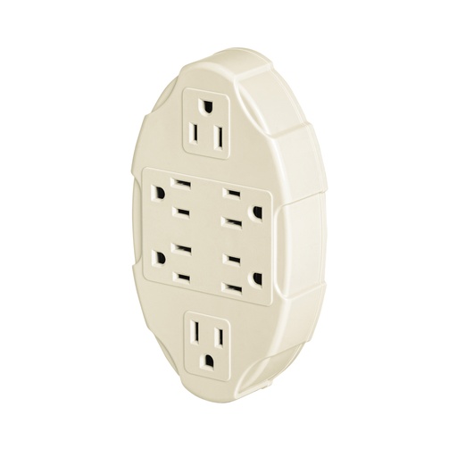 [46806] Multicontacto aterrizado ovalado, 6 entradas, VOLTECK MUL-610