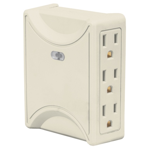 [46807] Multicontacto 6 entradas, aterrizado, lateral, VOLTECK MUL-630