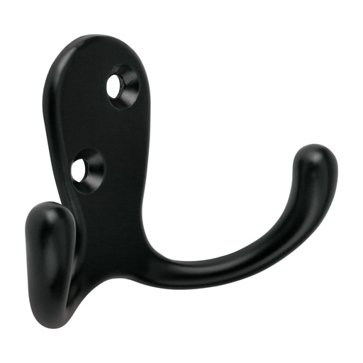[46831] Gancho doble tipo perchero, 7 cm, negro, HERMEX PEPU-26