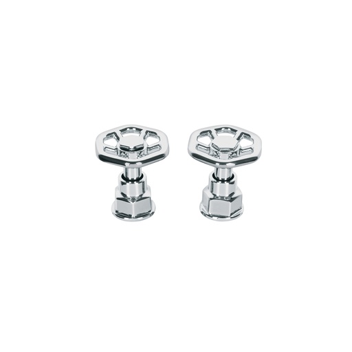 [46869] Juego de 2 manerales para mezcladora, volante, cromo, TÚBIG TBMM-61