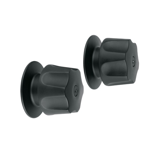 [46881] Juego de 2 manerales hex. metálicos negro p/regadera, BASIC MR-100M