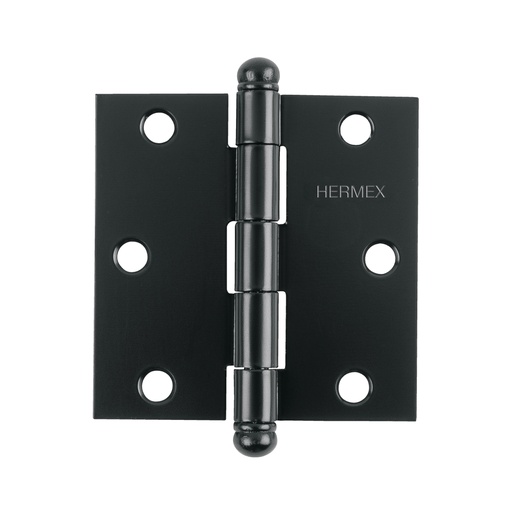 [46919] Bisagra cuadrada 3', negro mate, cabeza redonda, HERMEX BC-306R