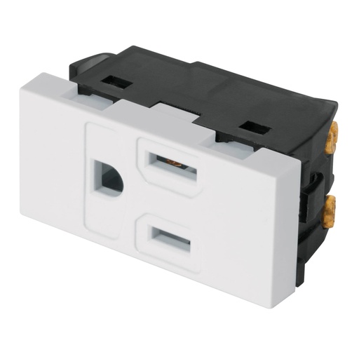 [47051] Contacto aterrizado, 1 módulo, línea Española, color blanco COA-EB