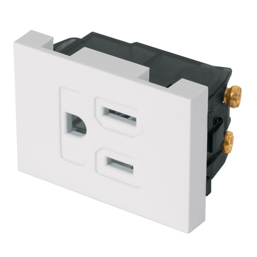 [47052] Contacto aterrizado, 1.5 módulos, línea Española, blanco COA15-EB