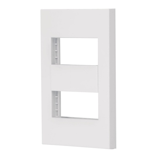 [47063] Placa 2 ventanas, 1 módulo, línea Española, color blanco PPDO-EB
