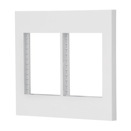 [47065] Placa 2 ventanas, 6 módulos, línea Española, color blanco PP6M-EB