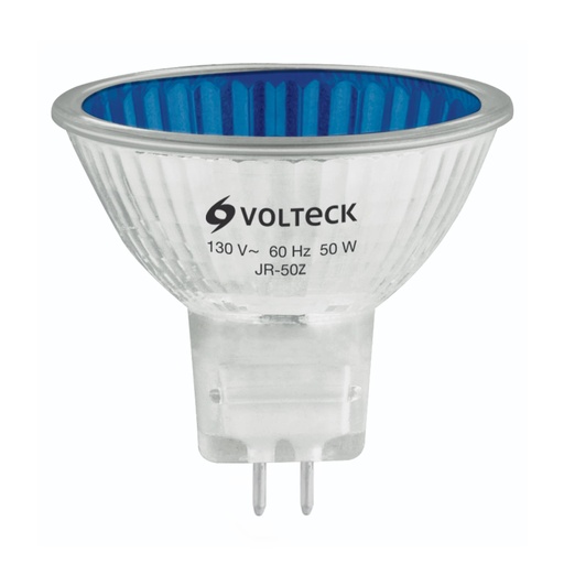 [47249] Lámpara de halógeno azul 50 W tipo MR16 en caja, VOLTECK JR-50Z