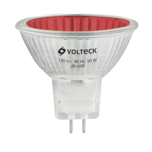 [47255] Lámpara de halógeno rojo 50 W tipo MR16 en caja, VOLTECK JR-50R