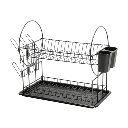 [47501] Escurridor negro de acero con 2 niveles para trastes ETR-3