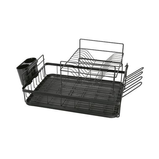[47502] Escurridor negro de acero con 2 niveles para trastes, grande ETR-4