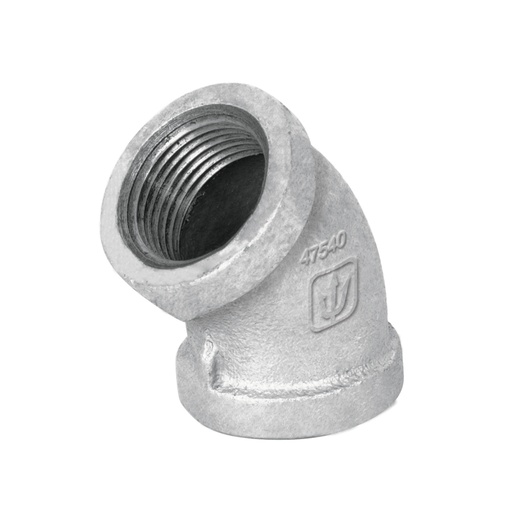 [47540] Codo 45° acero galvanizado de 3/4', FOSET CG-862