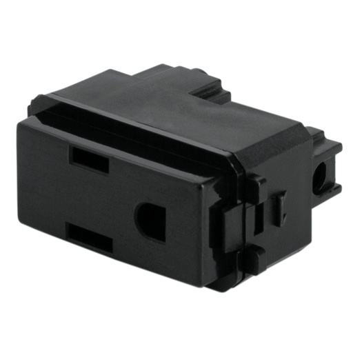 [47605] Contacto sencillo, 2 polos + tierra, línea Italiana, negro COA-IN