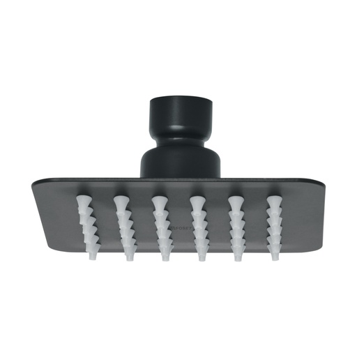 [47747] Regadera cuadrada 4', acero inox, sin brazo, negro, TÚBIG R-413SM