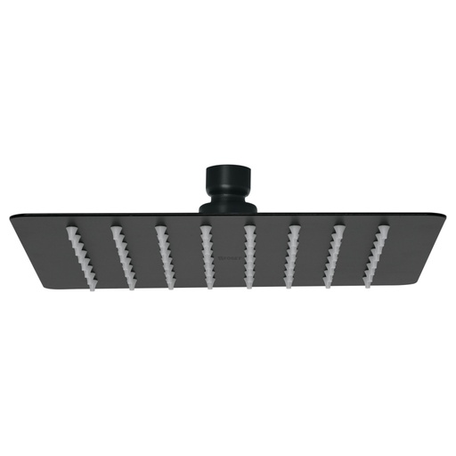 [47751] Regadera cuadrada 8', acero inox, sin brazo, negro, TÚBIG R-415SM