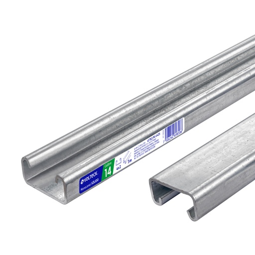 [47763] Perfil monocanal sólido de 3 m, 4 x 2 cm cal. 14, VOLTECK PU-142S