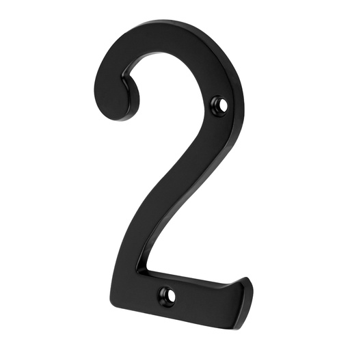 [47855] Número 2 de latón sólido 4', negro, HERMEX NUCH-2N
