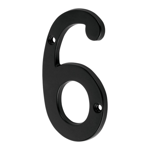 [47859] Número 6 de latón sólido 4', negro, HERMEX NUCH-6N