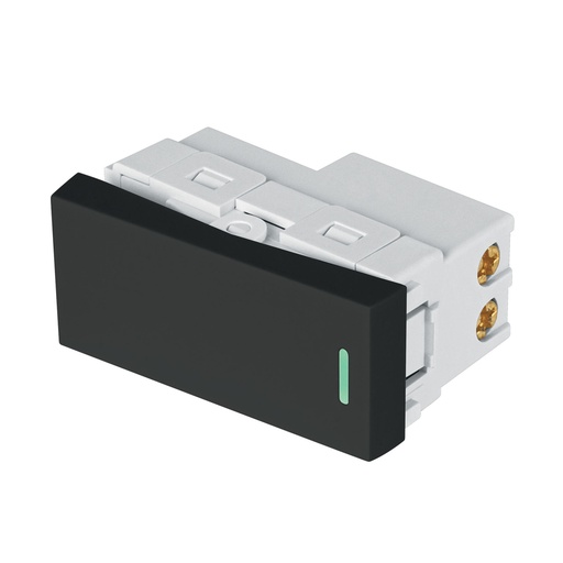 [47873] Interruptor sencillo negro de 1 módulo, línea Lisboa APSE-LN