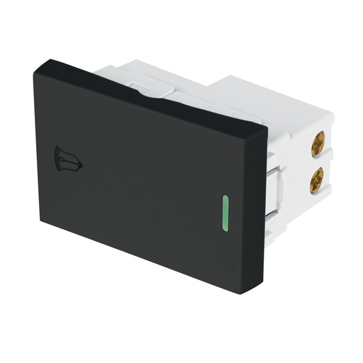 [47879] Interruptor para timbre negro de 1.5 módulos, línea Lisboa APTI15-LN