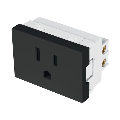 [47881] Contacto aterrizado negro de 1.5 módulos, línea Lisboa COA15-LN