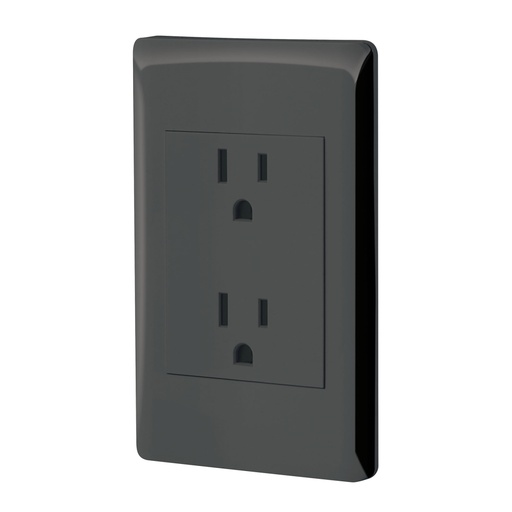 [47902] Placa armada negra contacto dúplex 3 módulos, Lisboa CODO-LN