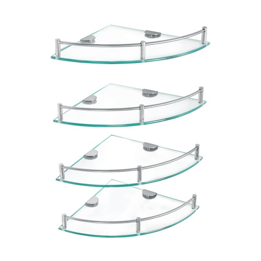 [47906] Juego de 4 repisas esquineras de vidrio, FOSET RES-4V