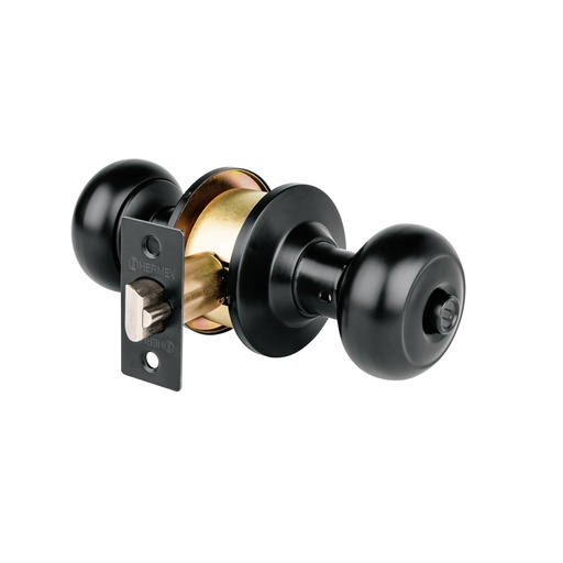 [47913] Cerradura pomo, negro, oval, recámara, HERMEX CEPO-62R