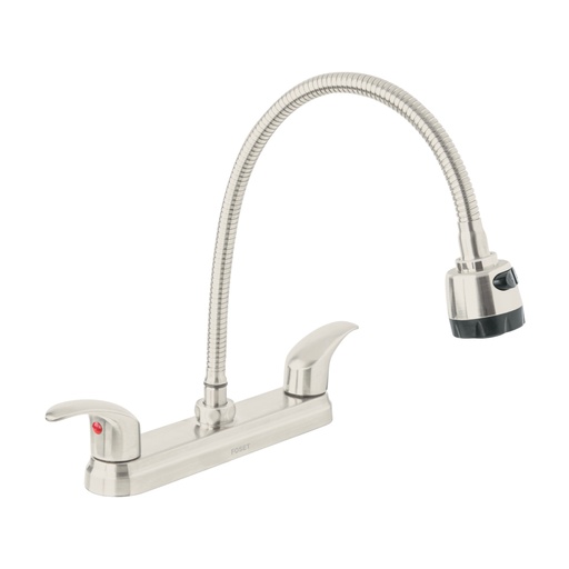 [47916] Mezcladora 8' p/fregadero, flexible, palanca, satín, AQUA AQF-88N