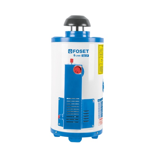 [47921] Calentador de paso, rápida recup, 6L, 1 serv, gas LP, FOSET CALE-6PA