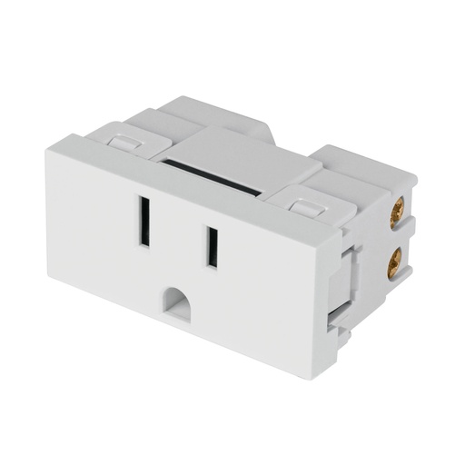 [47947] Contacto aterrizado blanco de 1 módulo, línea Lisboa COA-LB