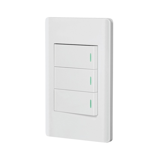 [47956] Placa armada blanca 3 interruptores 1 módulo, Lisboa PA-APTR-LB