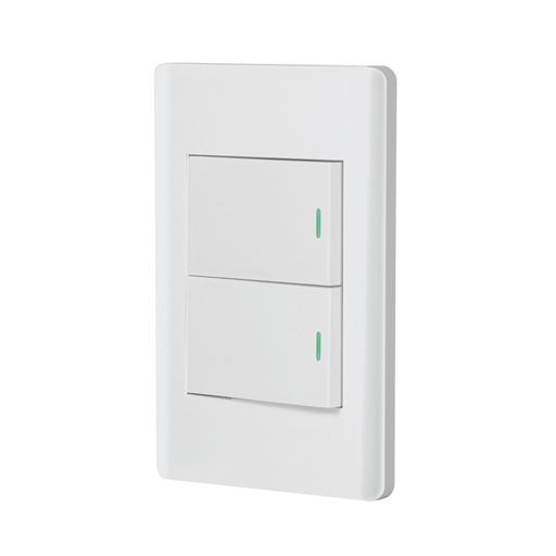 [47960] Placa armada blanca 2 interruptores 1.5 módulos, Lisboa PA-APDO15-LB