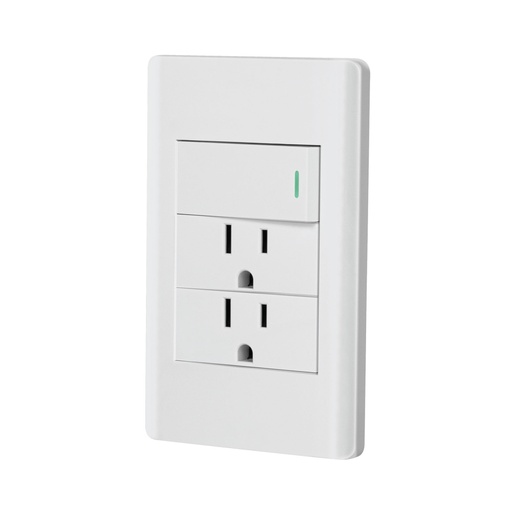 [47968] Placa armada blanca interruptor y 2 contactos 1 mód, Lisboa PA-APCO-L3B